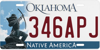 OK license plate 346APJ
