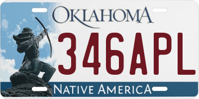 OK license plate 346APL