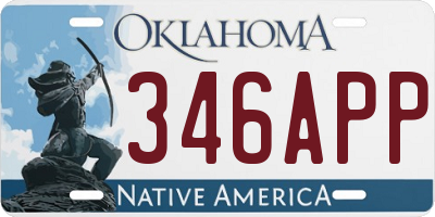 OK license plate 346APP