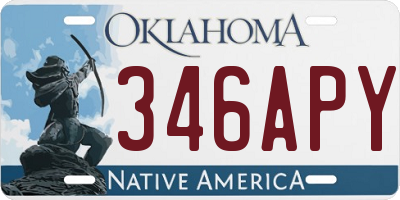 OK license plate 346APY