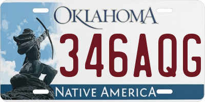 OK license plate 346AQG