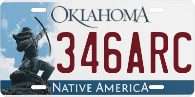OK license plate 346ARC