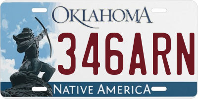 OK license plate 346ARN