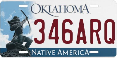 OK license plate 346ARQ