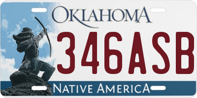 OK license plate 346ASB