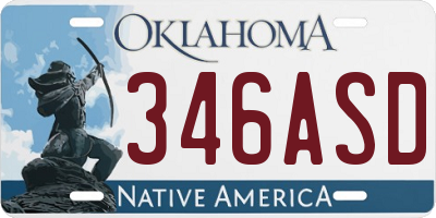 OK license plate 346ASD