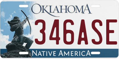 OK license plate 346ASE