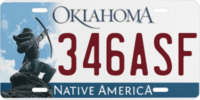 OK license plate 346ASF