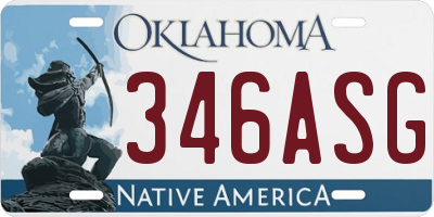 OK license plate 346ASG