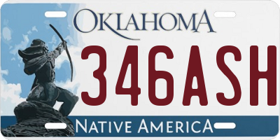 OK license plate 346ASH