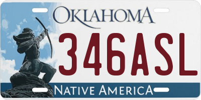 OK license plate 346ASL