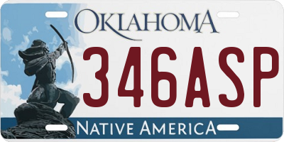 OK license plate 346ASP