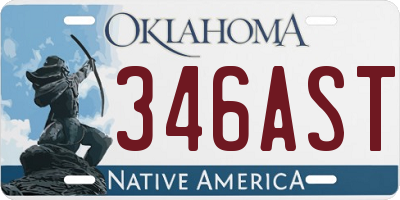 OK license plate 346AST
