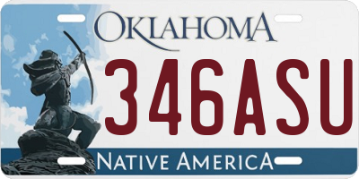 OK license plate 346ASU