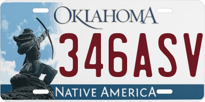 OK license plate 346ASV