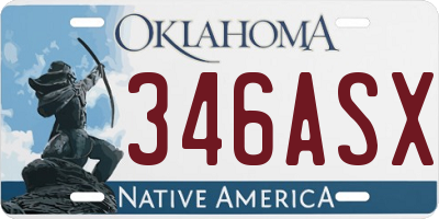 OK license plate 346ASX