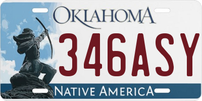OK license plate 346ASY