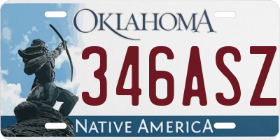 OK license plate 346ASZ
