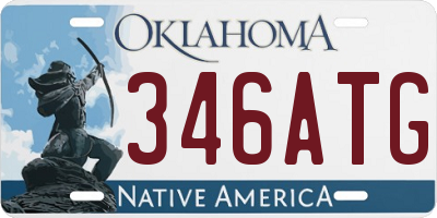OK license plate 346ATG