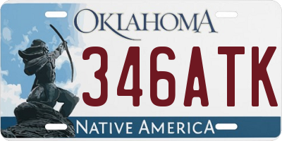OK license plate 346ATK