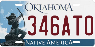 OK license plate 346ATO