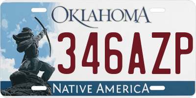 OK license plate 346AZP