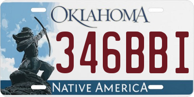 OK license plate 346BBI