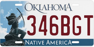 OK license plate 346BGT