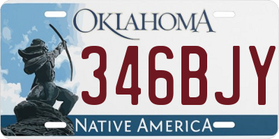OK license plate 346BJY