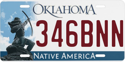 OK license plate 346BNN