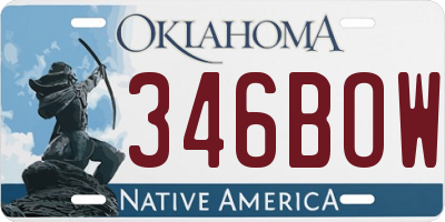 OK license plate 346BOW