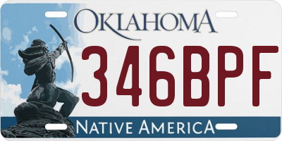 OK license plate 346BPF