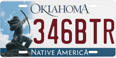 OK license plate 346BTR