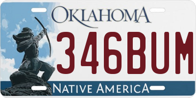 OK license plate 346BUM