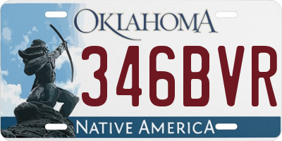 OK license plate 346BVR