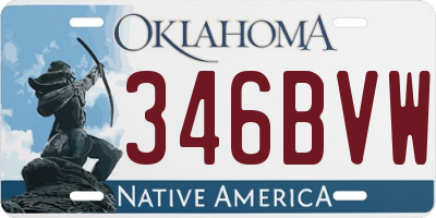 OK license plate 346BVW