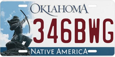 OK license plate 346BWG