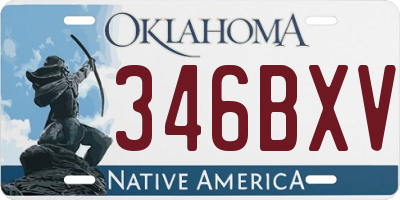 OK license plate 346BXV