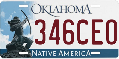 OK license plate 346CEO