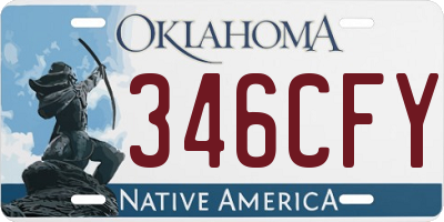 OK license plate 346CFY