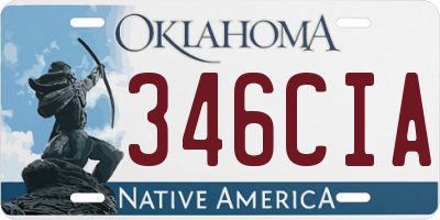 OK license plate 346CIA