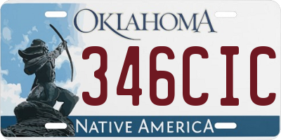 OK license plate 346CIC