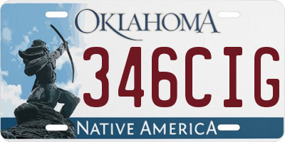 OK license plate 346CIG