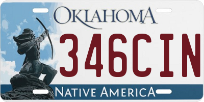 OK license plate 346CIN