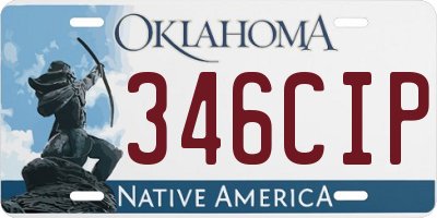 OK license plate 346CIP