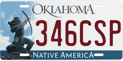 OK license plate 346CSP