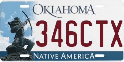 OK license plate 346CTX