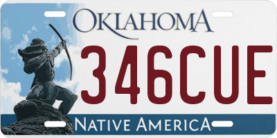 OK license plate 346CUE