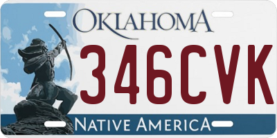 OK license plate 346CVK