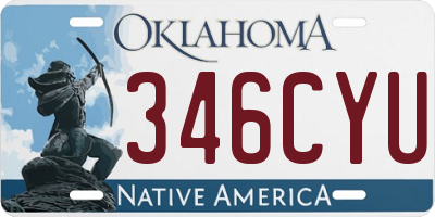 OK license plate 346CYU